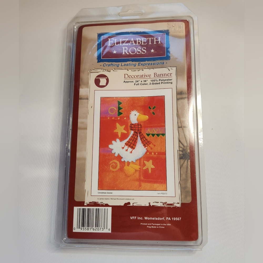 Elizabeth Ross Decorative Flag Banner 24X36 Christmas Goose 2 Sided Printing